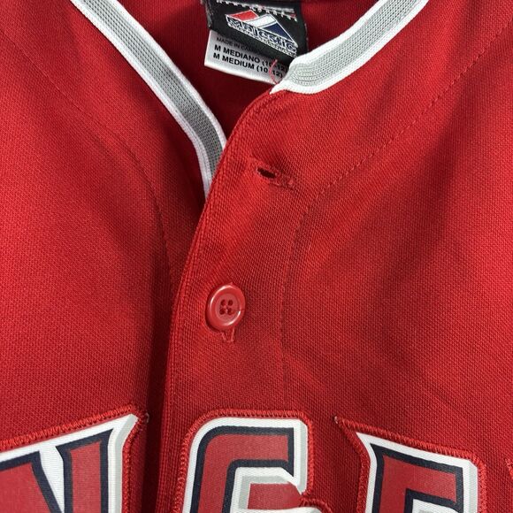 VTG Majestic Anaheim Angels Baseball Jersey Boys Youth Medium 10/12 USA Red - Picture 7 of 12